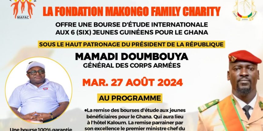 MAFAC offers scholarships to six young people for Ghana in the name of General Mamadi Doumbouya